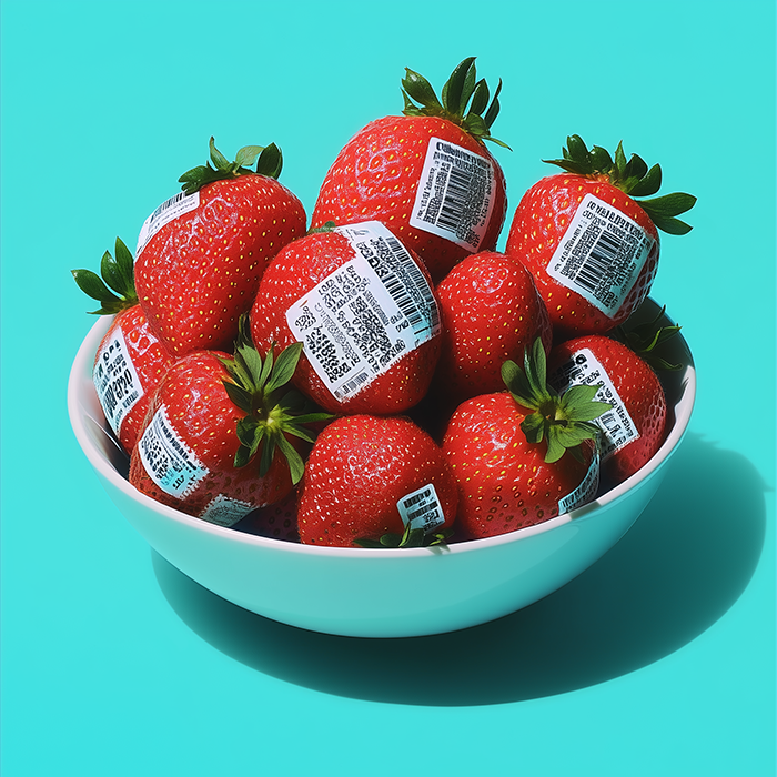 Packaging Premiere 2025 - AI artwork per stand La Eliotecnica Grafica a tema frutta
