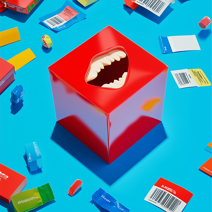 Packaging Premiere 2025 - AI artwork per stand La Eliotecnica Grafica a tema frutta
